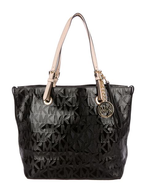 michael kors patent logo tote